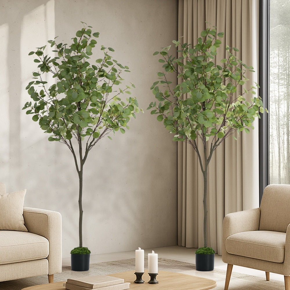 Livsip 2x Eucalyptus Tree 150cm Potted Faux Plants