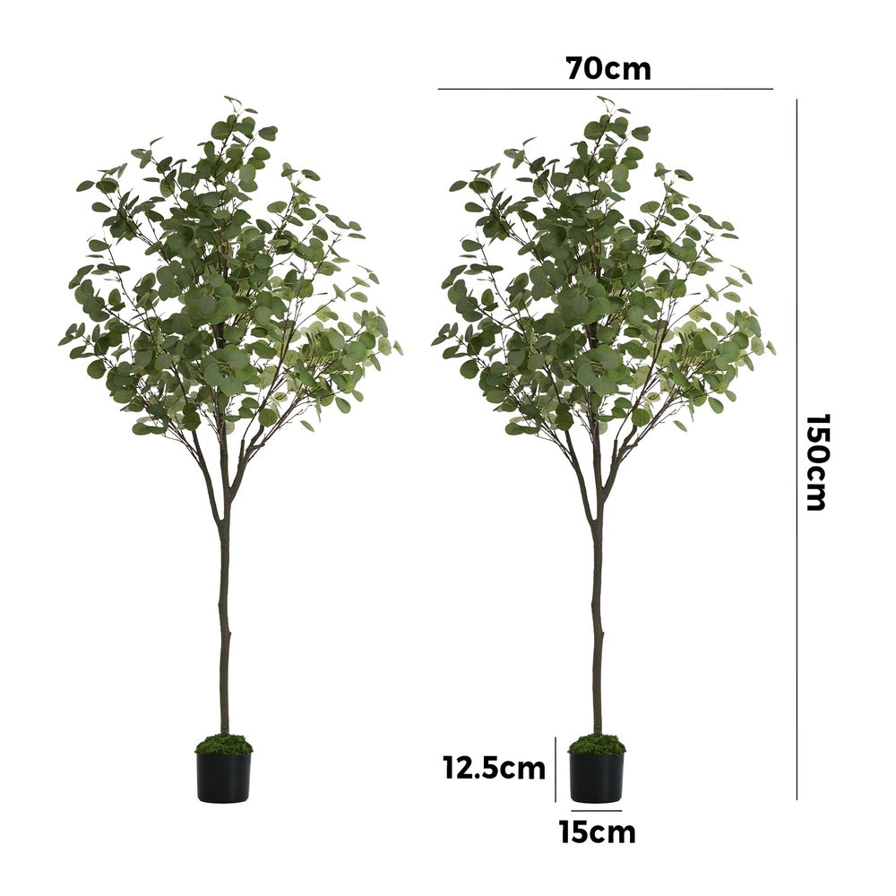 Livsip 2x Eucalyptus Tree 150cm Potted Faux Plants