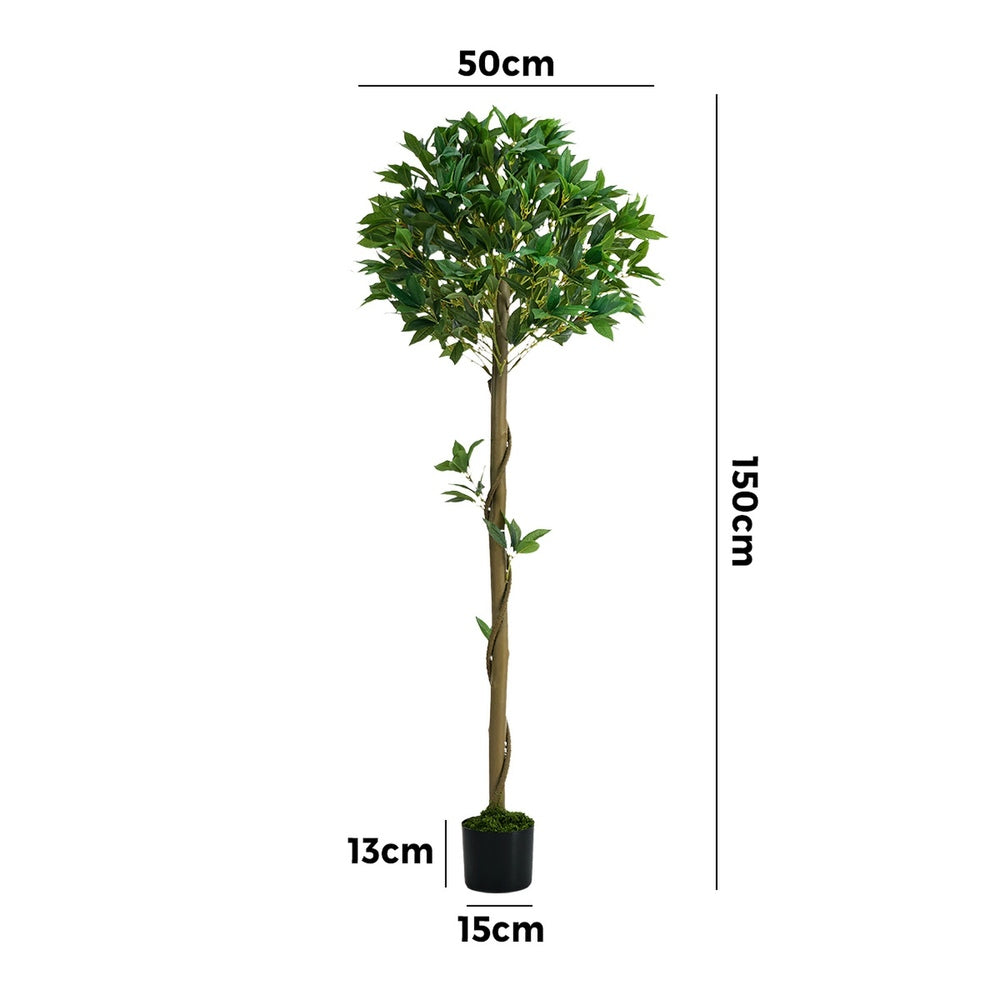 150cm Artificial Bay Tree Laurel Ball Topiary Faux Plant