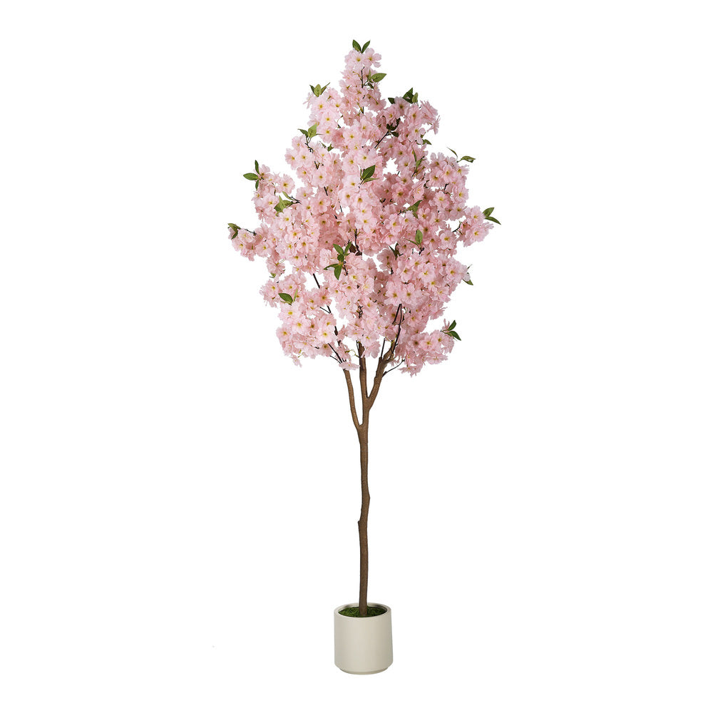Livsip Artificial Cherry Blossom Tree, 180cm Tall, Pink Faux Plant Decor
