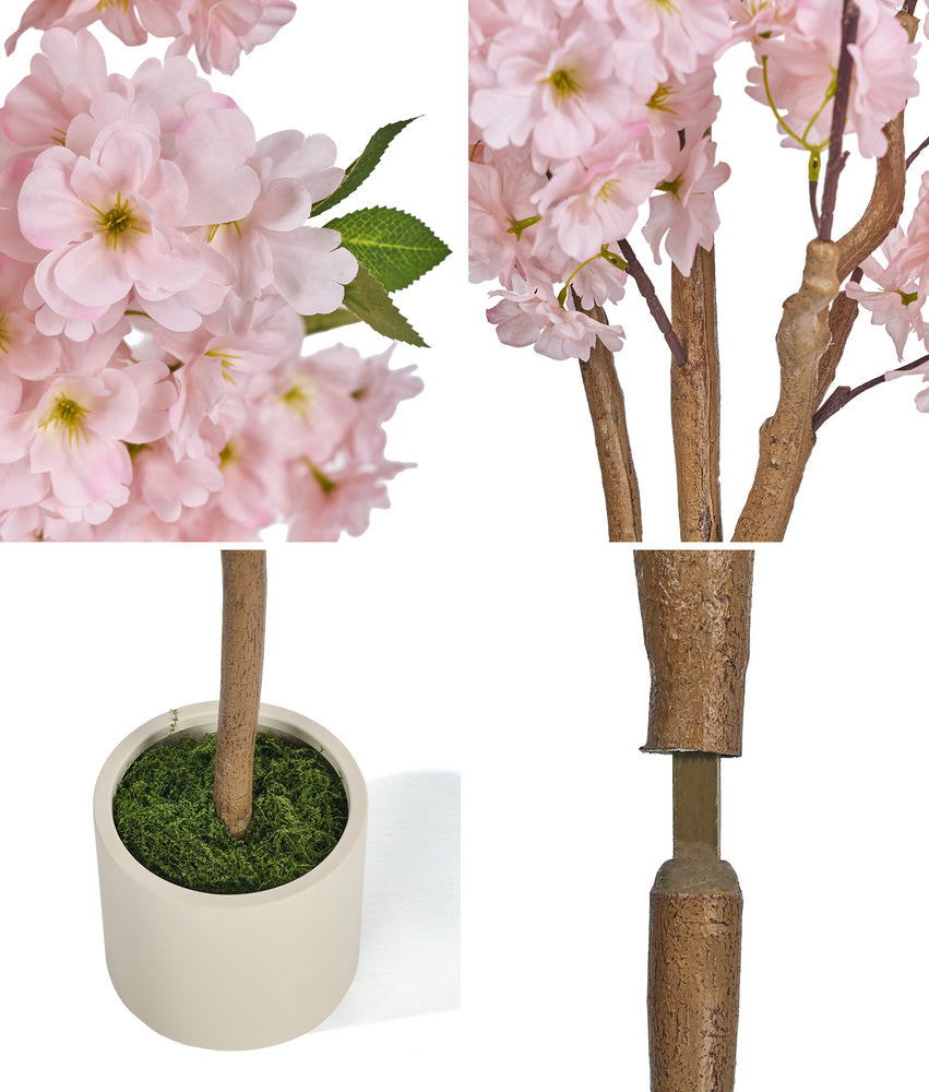 Livsip 2 Pack Artificial Cherry Blossom Tree 180cm Faux Plants