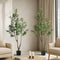 2-Pack Olive Tree 150cm Faux Plant, PE Plastic, Cement Pot Base