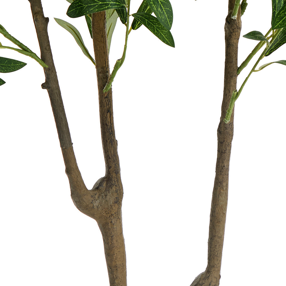 2-Pack Olive Tree 150cm Faux Plant, PE Plastic, Cement Pot Base