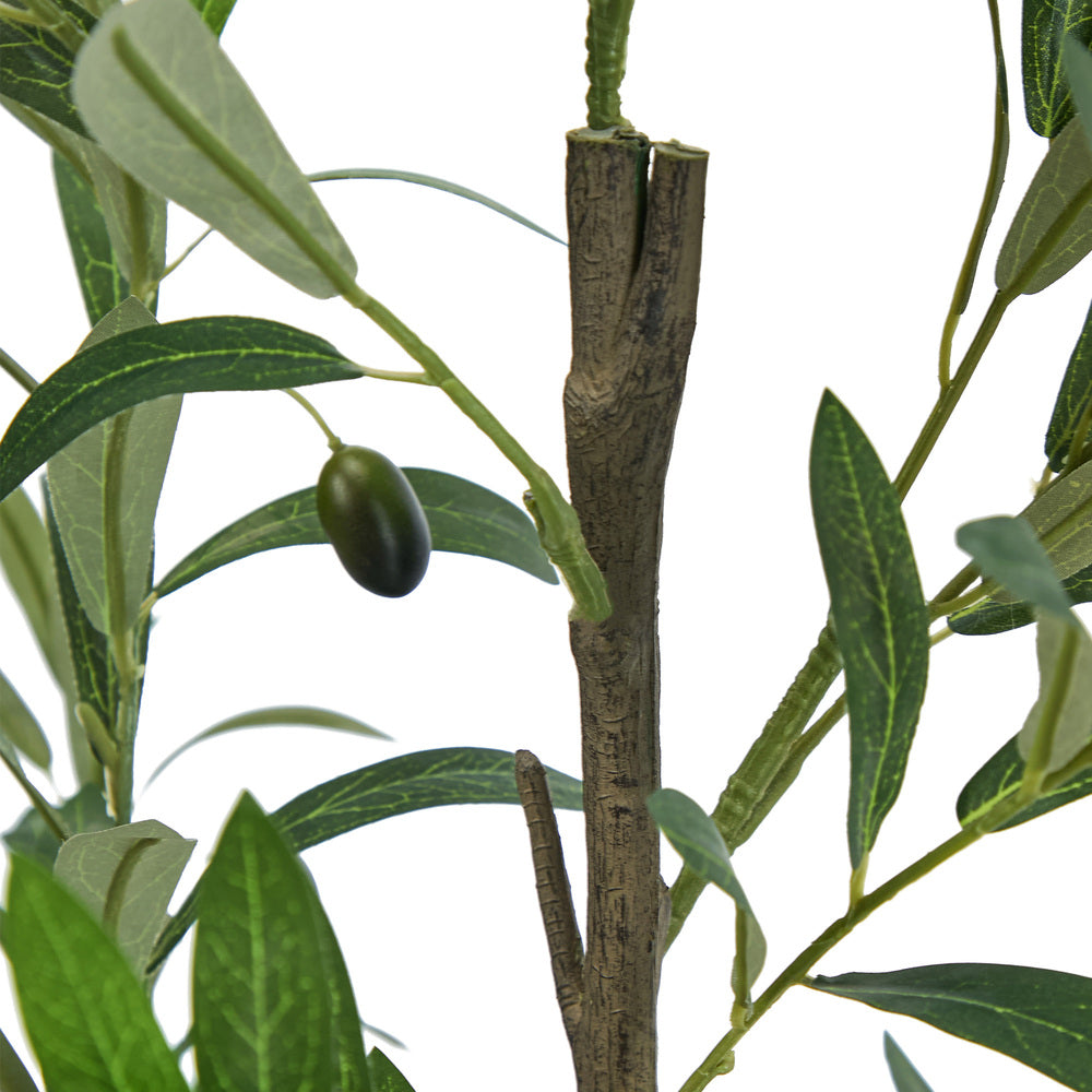 2-Pack Olive Tree 150cm Faux Plant, PE Plastic, Cement Pot Base
