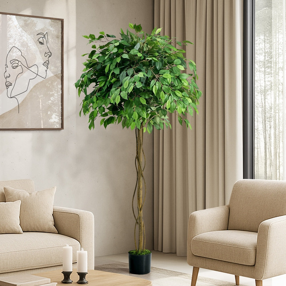 180cm Ficus Tree Faux Plant Home Decor, Fade-Resistant, No Care