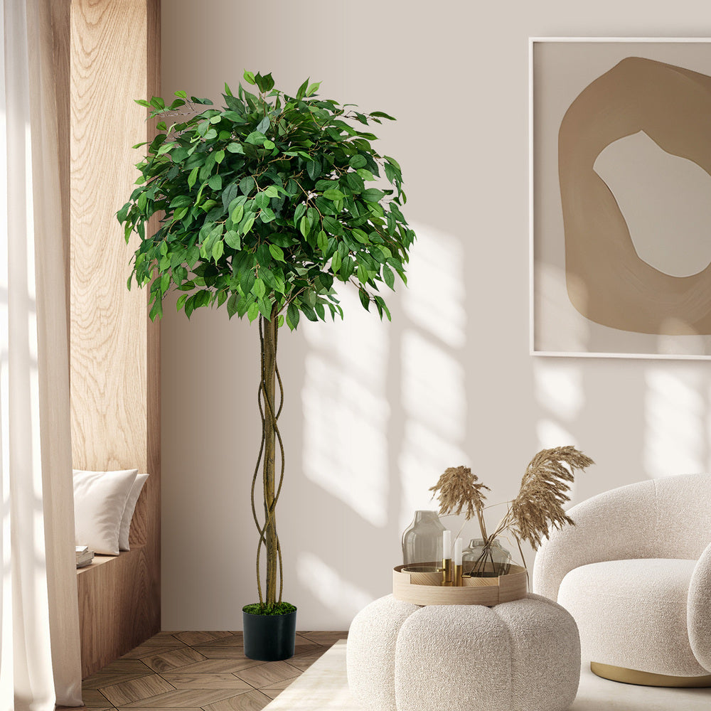 180cm Ficus Tree Faux Plant Home Decor, Fade-Resistant, No Care