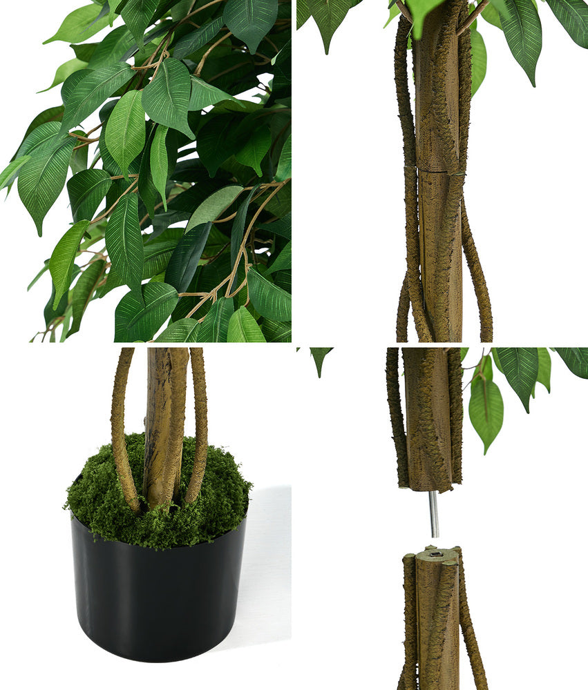 180cm Ficus Tree Faux Plant Home Decor, Fade-Resistant, No Care