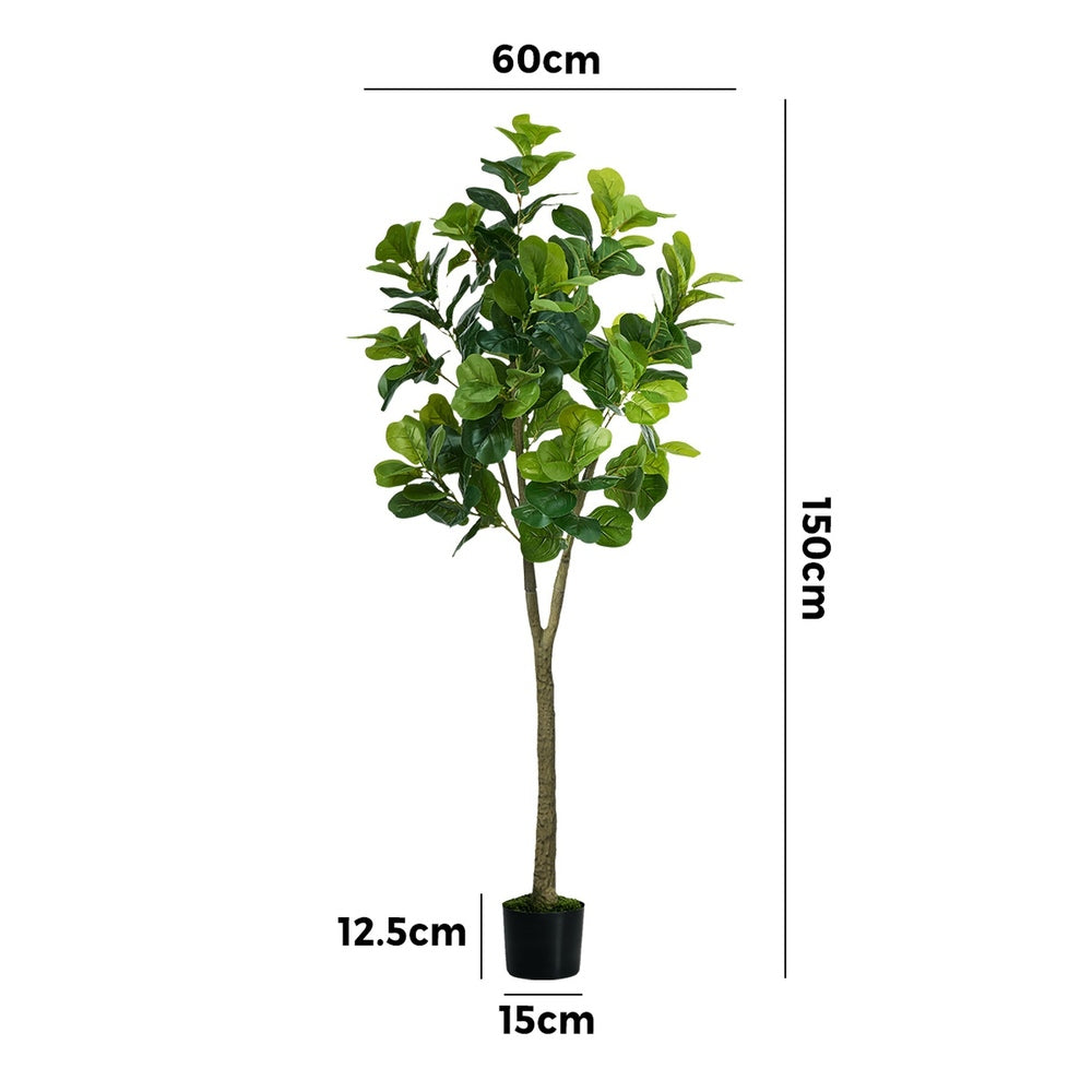 150cm Fiddle Leaf Fig Tree Faux Plant, Fade-Resistant, No Care Set