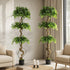 2PC 180cm Artificial Ficus Tree Twisted Ficus Faux Potted Plant