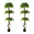 2PC 180cm Artificial Ficus Tree Twisted Ficus Faux Potted Plant