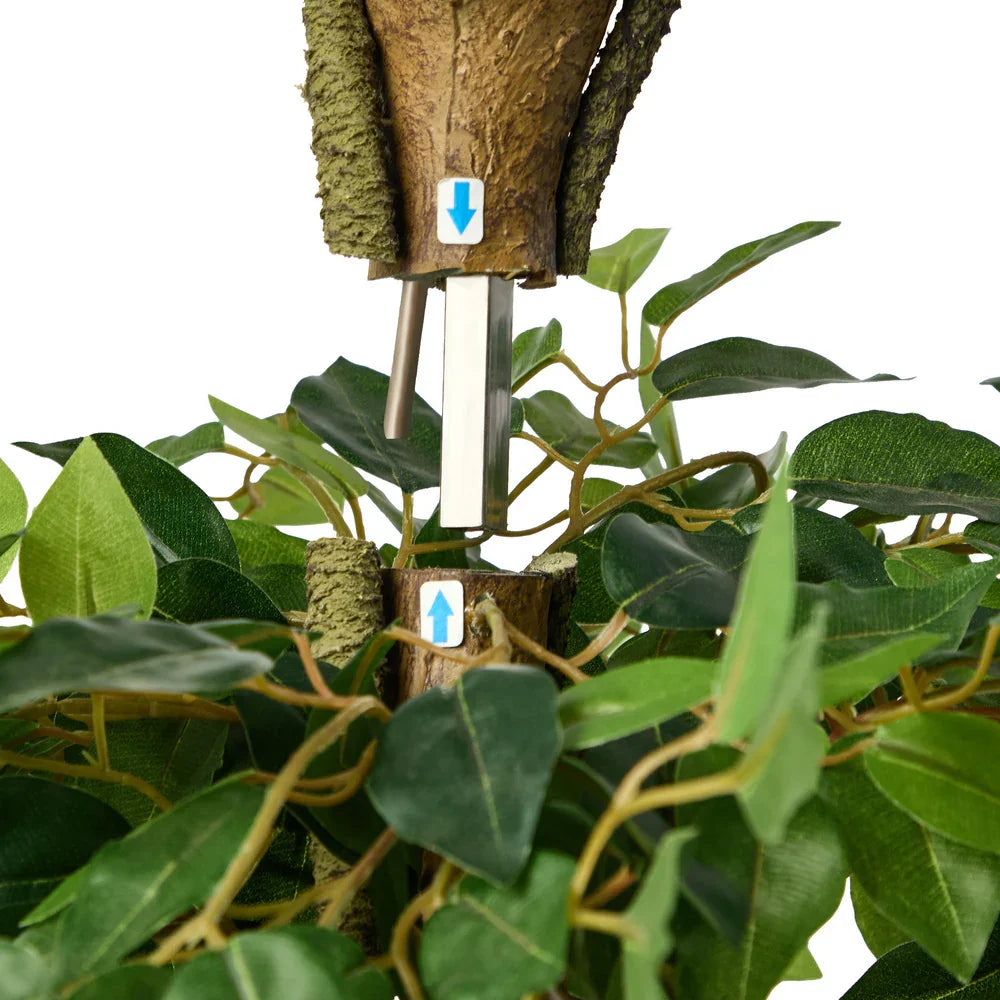2PC 180cm Artificial Ficus Tree Twisted Ficus Faux Potted Plant