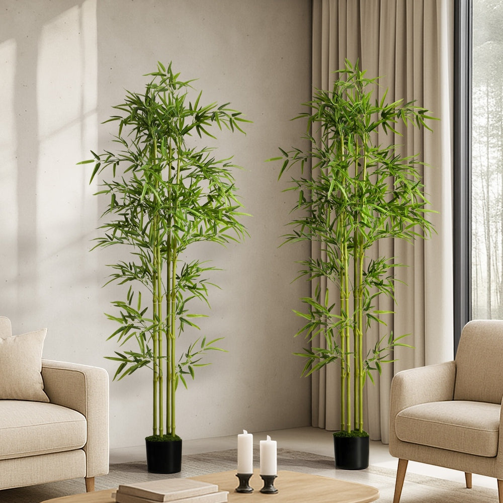 Livsip 2x Bamboo Tree 150cm Potted Faux Plants