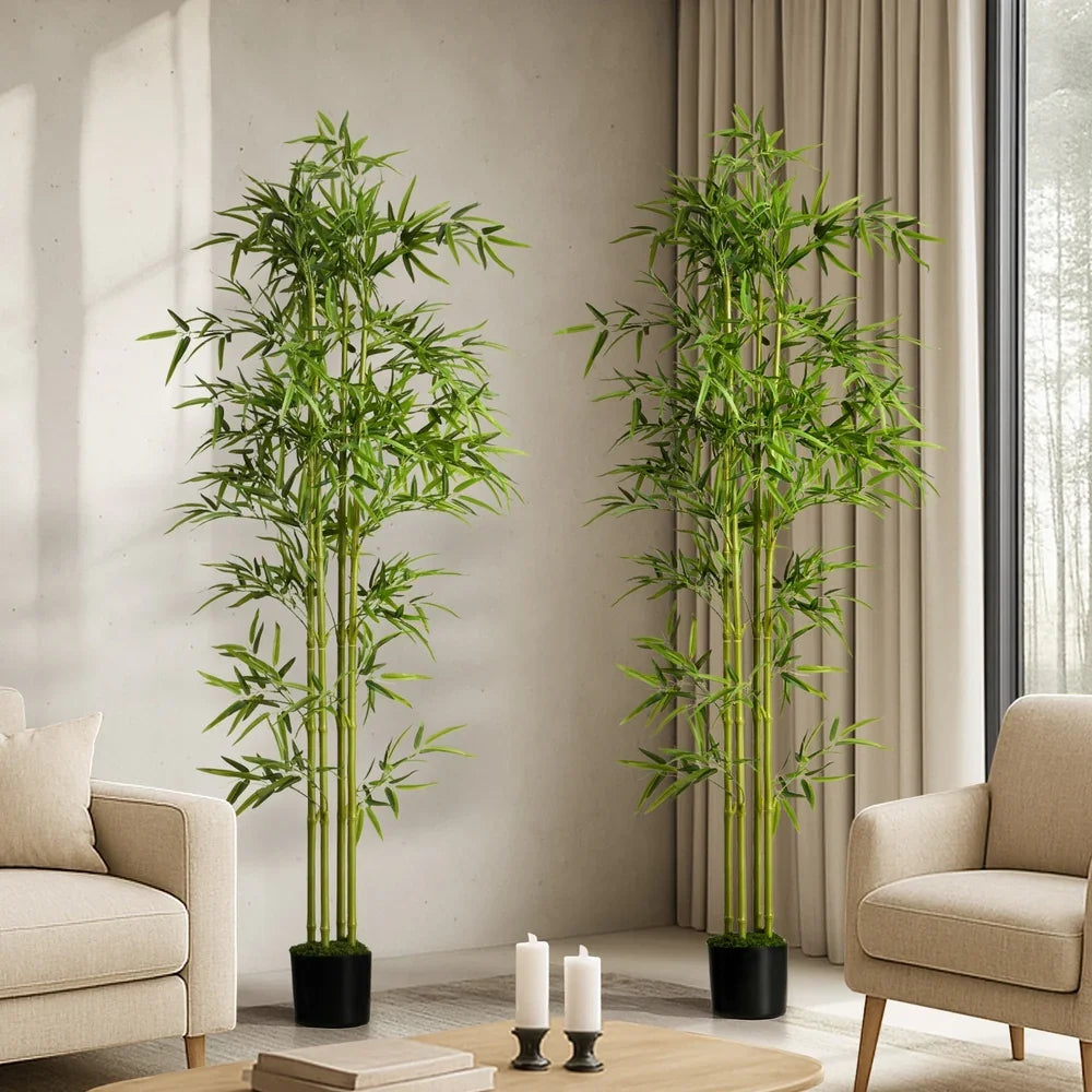 2PC 180cm Artificial Bamboo Faux Potted Plant Home Garden Décor
