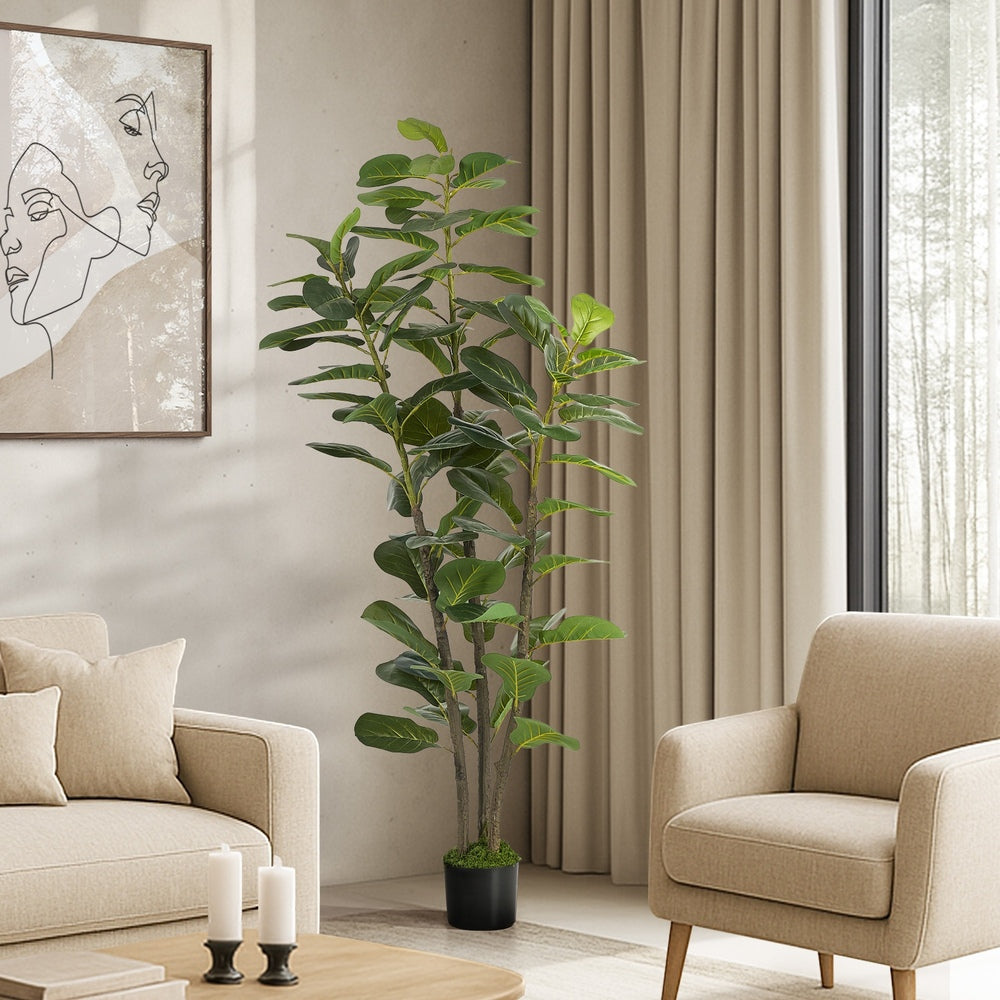 2PC 150cm Artificial Fiddle Leaf Fig Tree Lifelike Potted Plant