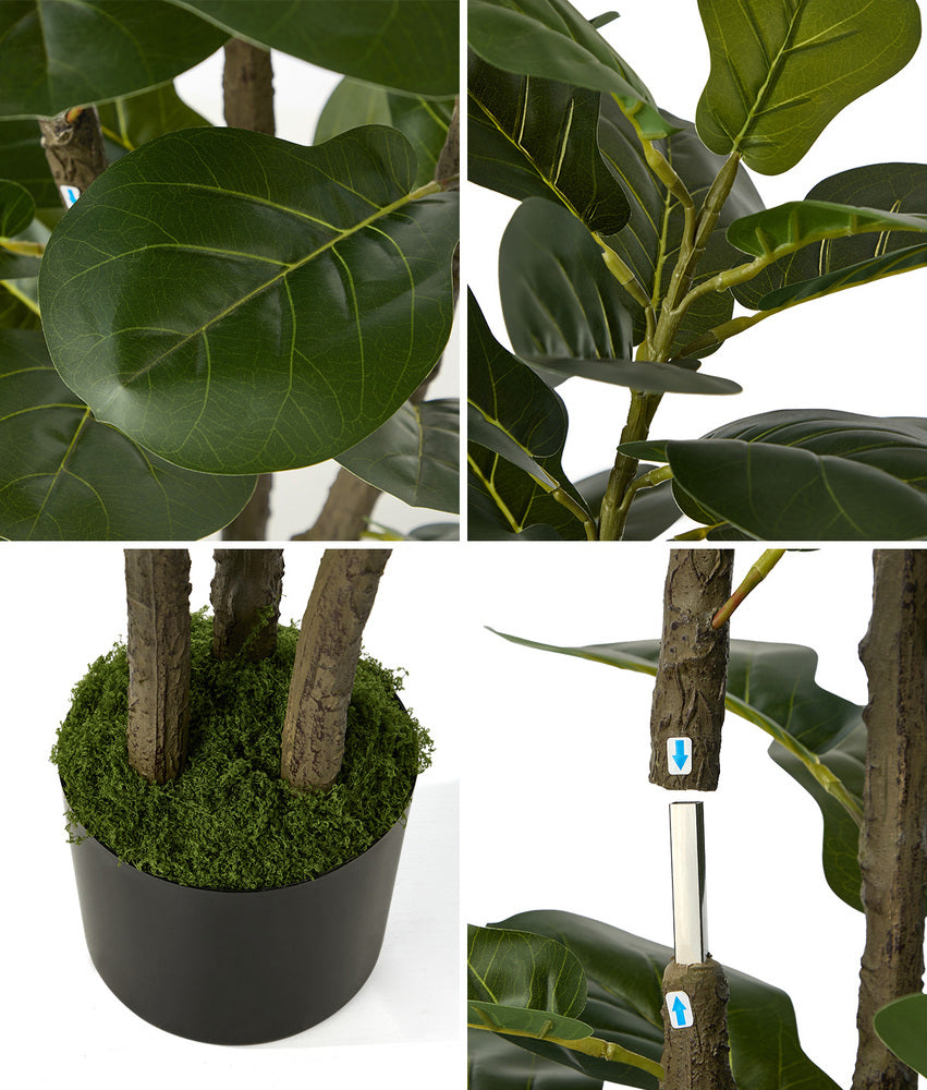 150cm Artificial Fiddle Leaf Fig Tree Lifelike Potted Plant