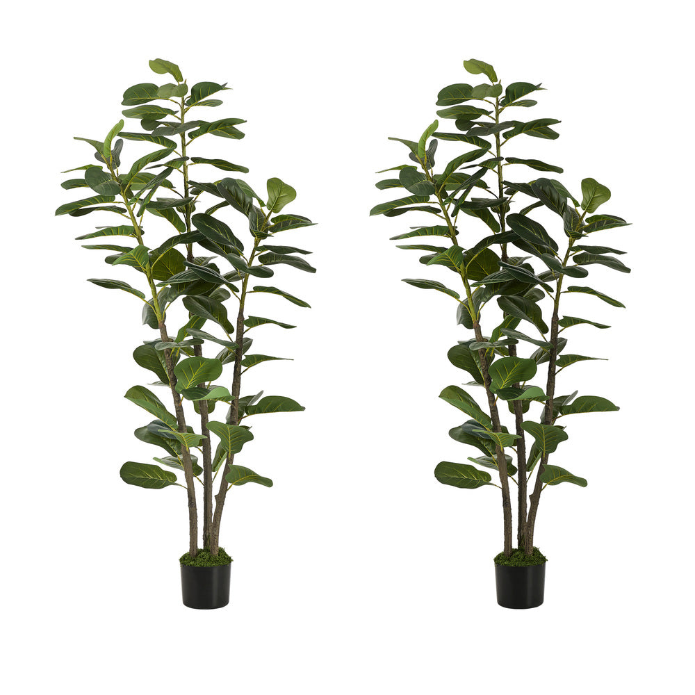 2PC 150cm Artificial Fiddle Leaf Fig Tree Lifelike Potted Plant