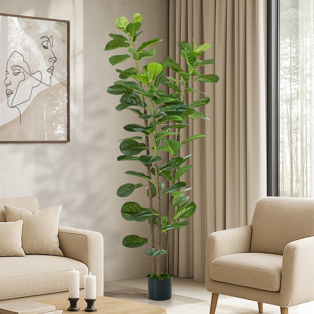 180cm Fiddle Leaf Fig Tree Tall Faux Plant, Fade-Resistant Build