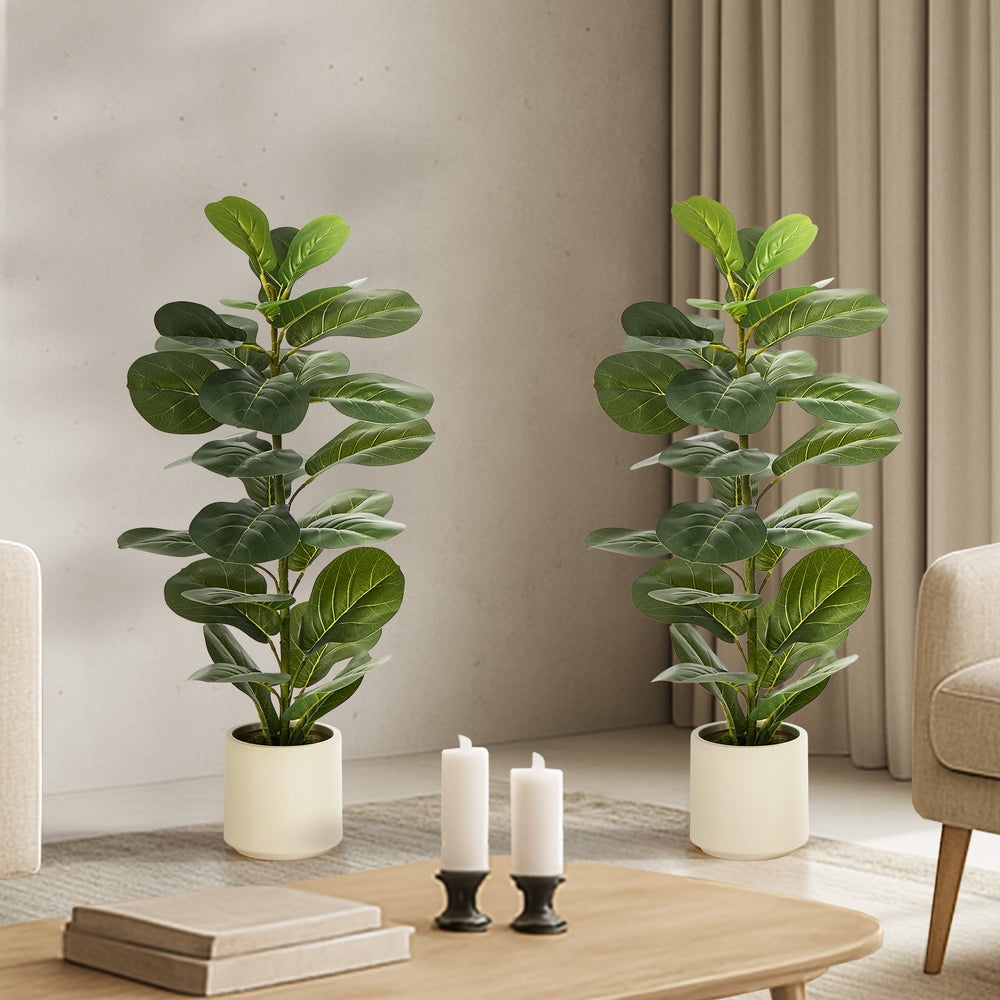 2 Pack 90cm Fiddle Leaf Fig Tree Faux Plant Home Decor