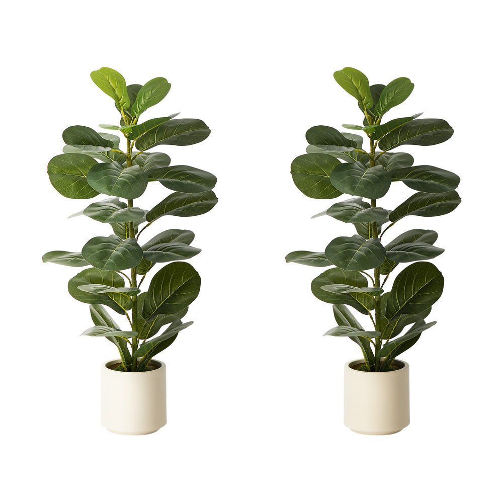 2 Pack 90cm Fiddle Leaf Fig Tree Faux Plant Home Decor
