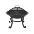 Fire Pit with Mesh Lid and Fire Picker BBQ Grill Wood Burning Outdoor Camping
