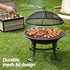 Fire Pit with Mesh Lid and Fire Picker BBQ Grill Wood Burning Outdoor Camping