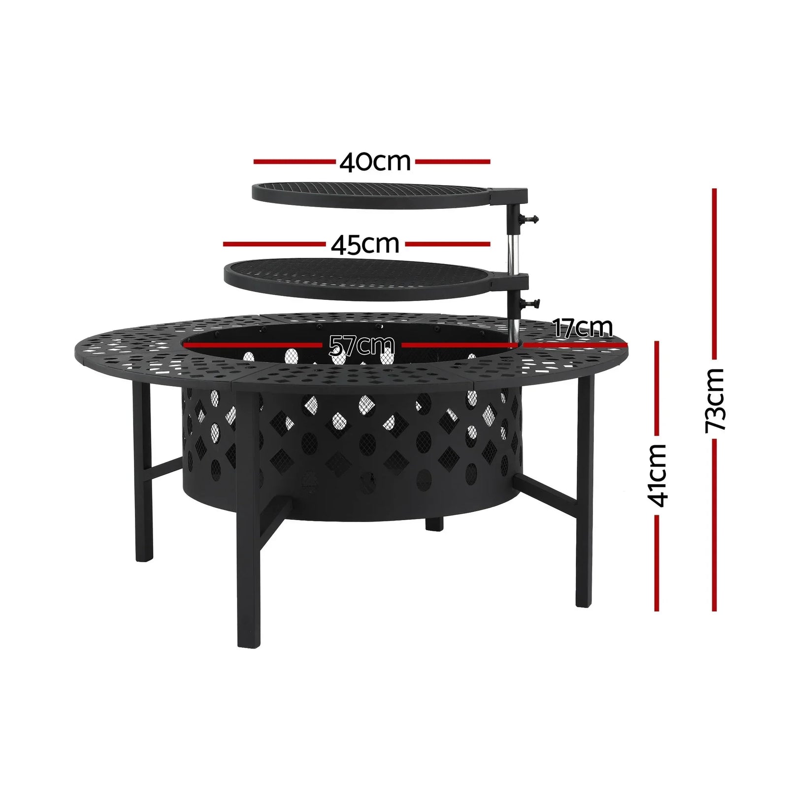 Fire Pit BBQ Charcoal Smoker Portable Mesh Pits Outdoor Camping Fireplace