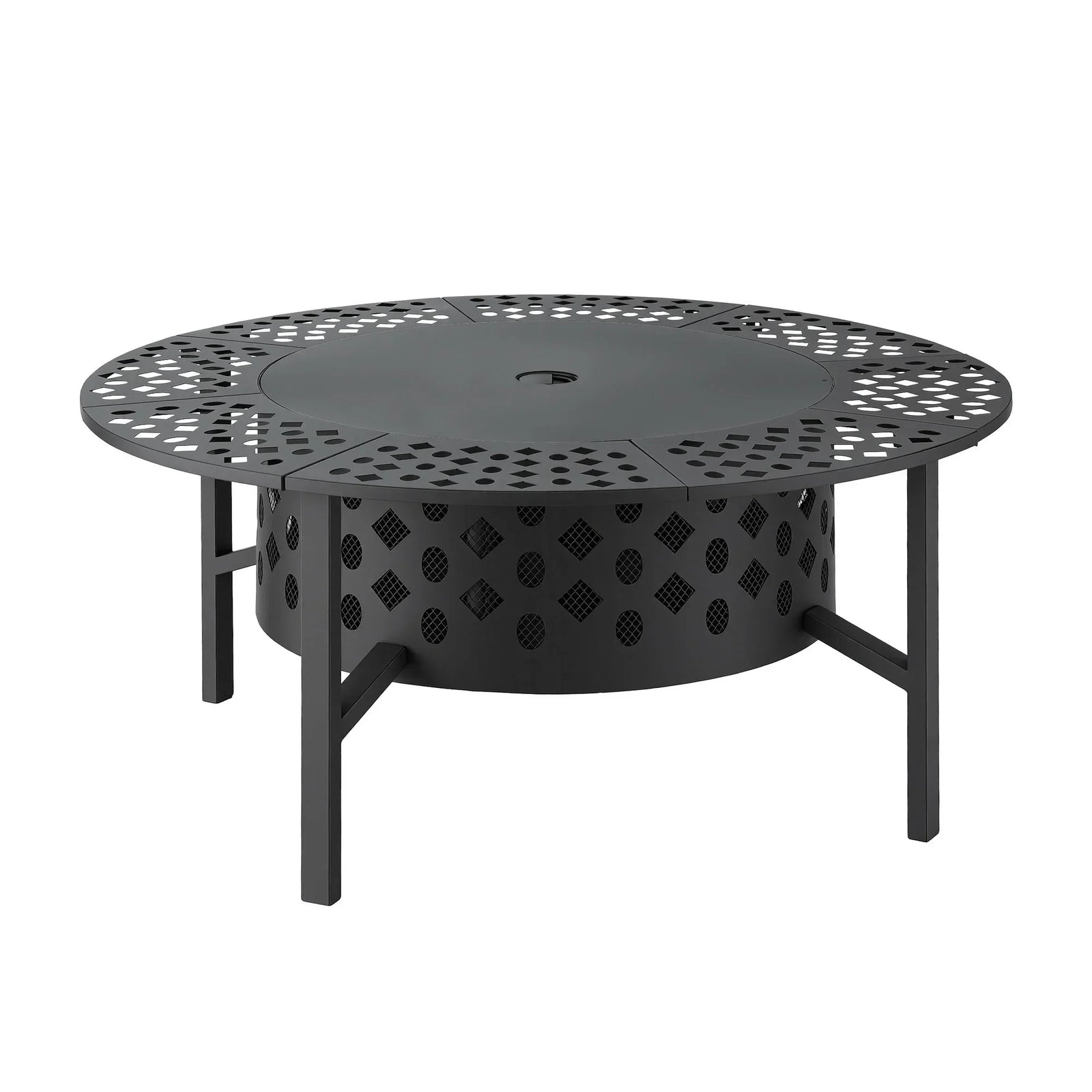 Fire Pit BBQ Charcoal Smoker Portable Mesh Pits Outdoor Camping Fireplace