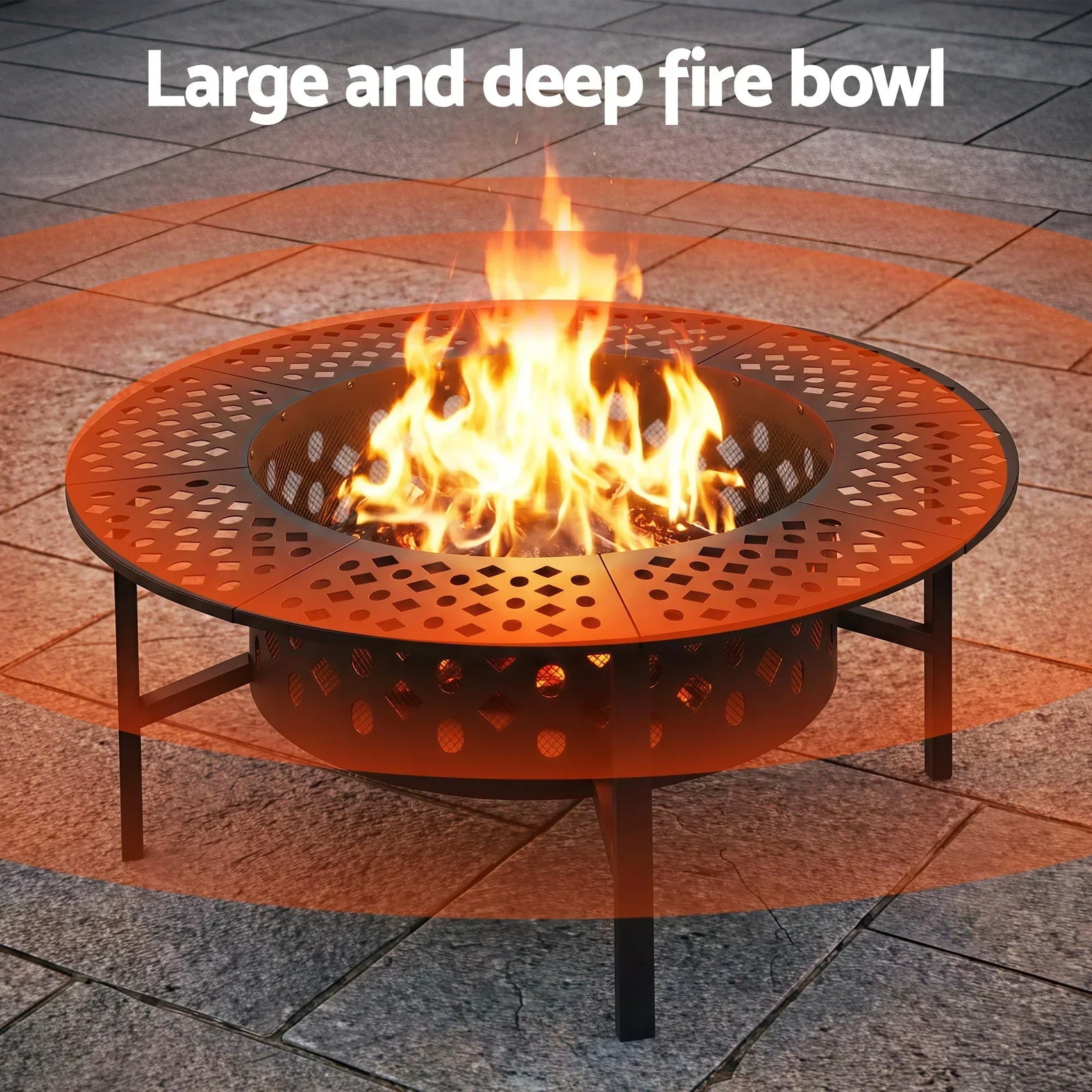 Fire Pit BBQ Charcoal Smoker Portable Mesh Pits Outdoor Camping Fireplace