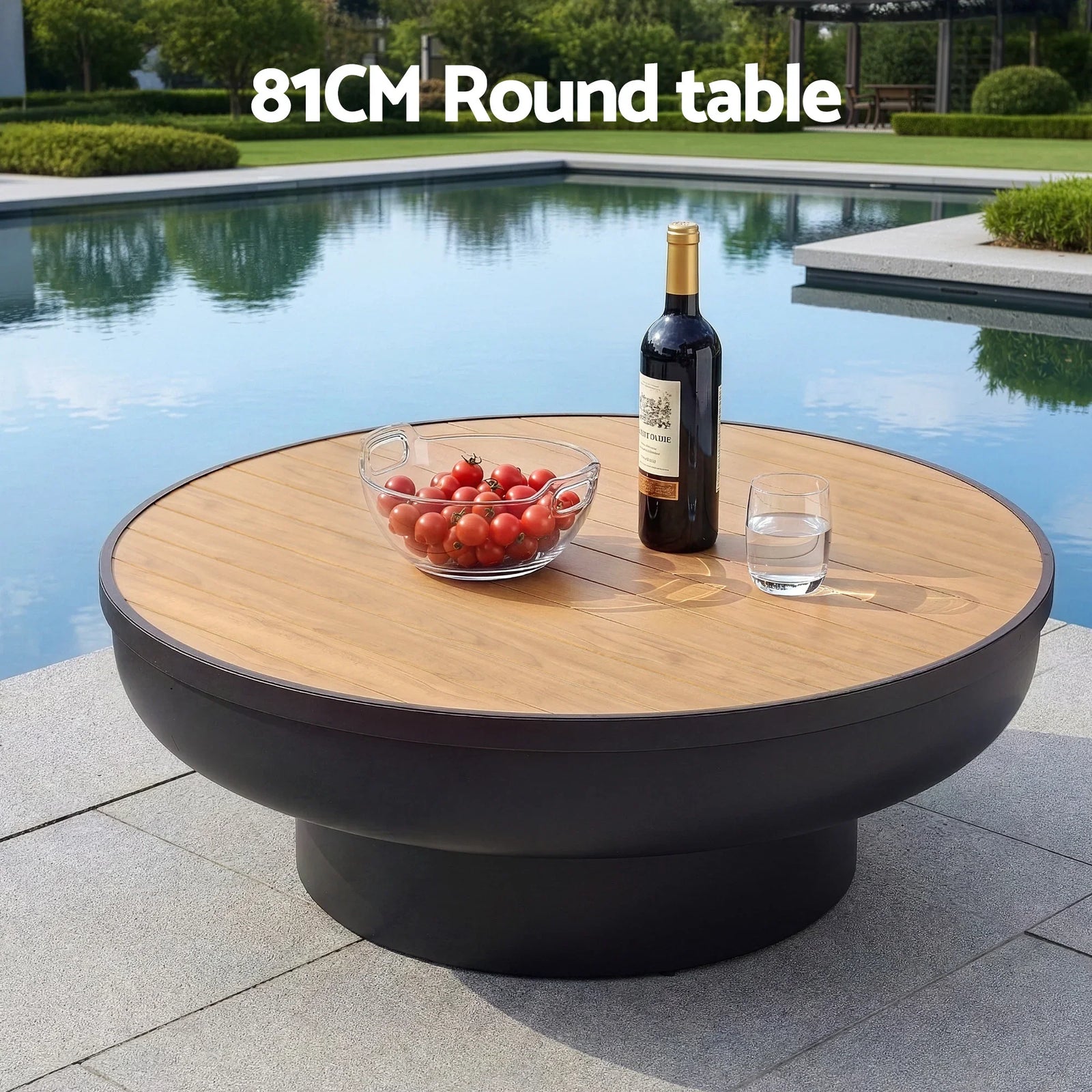 Fire Pit Table with Lid Deep Fire Bowl Wood Burning BBQ Grill for Backyard Camping Patio Picnic