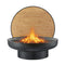 3-in-1 Fire Pit Table Wood Burning BBQ Grill with Lid Outdoor Patio