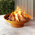 80cm Iron Fire Pit Bowl Outdoor Patio Fireplace Wood Burning Rust Finish