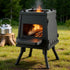 Fire Pit BBQ Portable Outdoor Fireplace Metal Camping Stove for Boiling Water, BBQ, Picnics