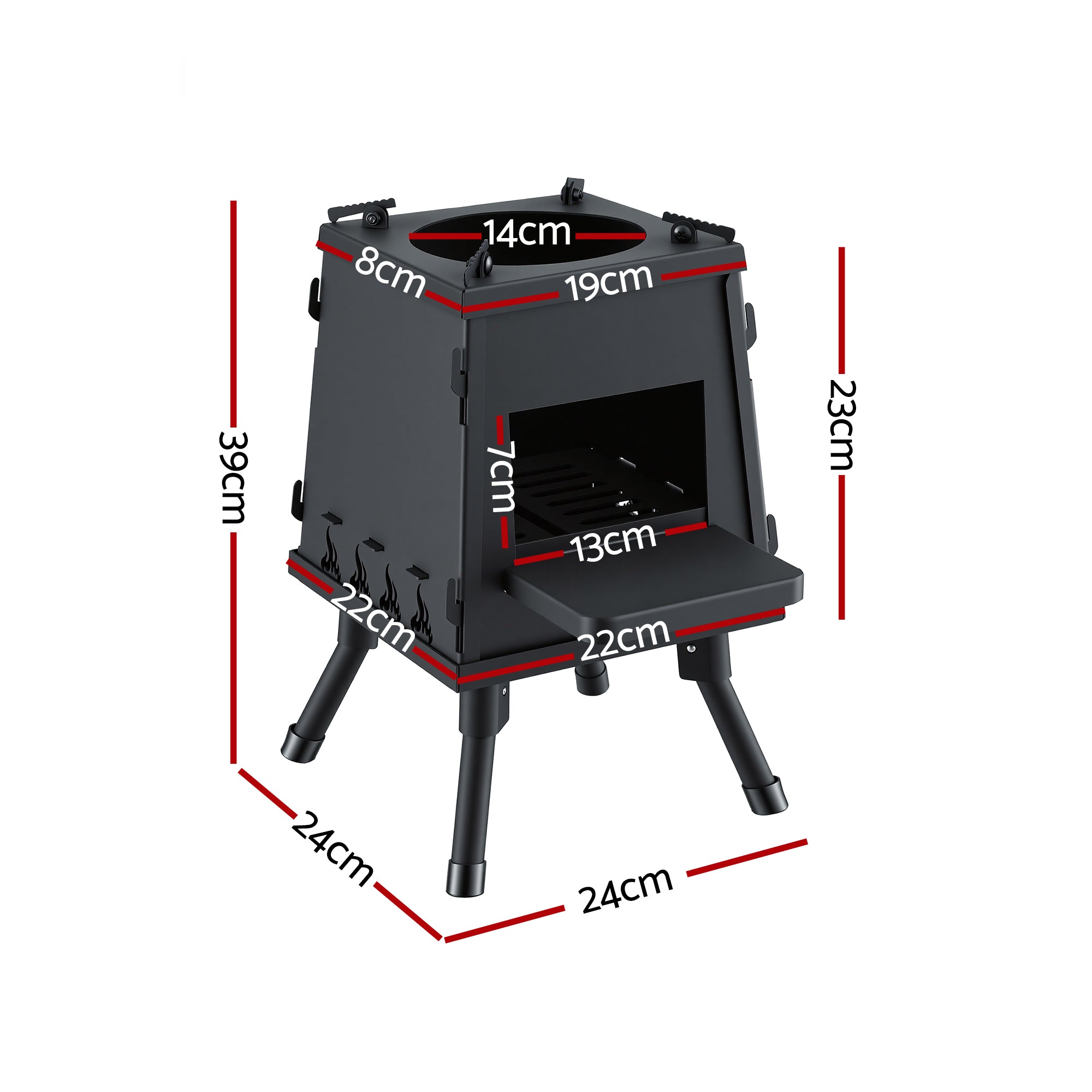 Fire Pit BBQ Portable Outdoor Fireplace Metal Camping Stove for Boiling Water, BBQ, Picnics