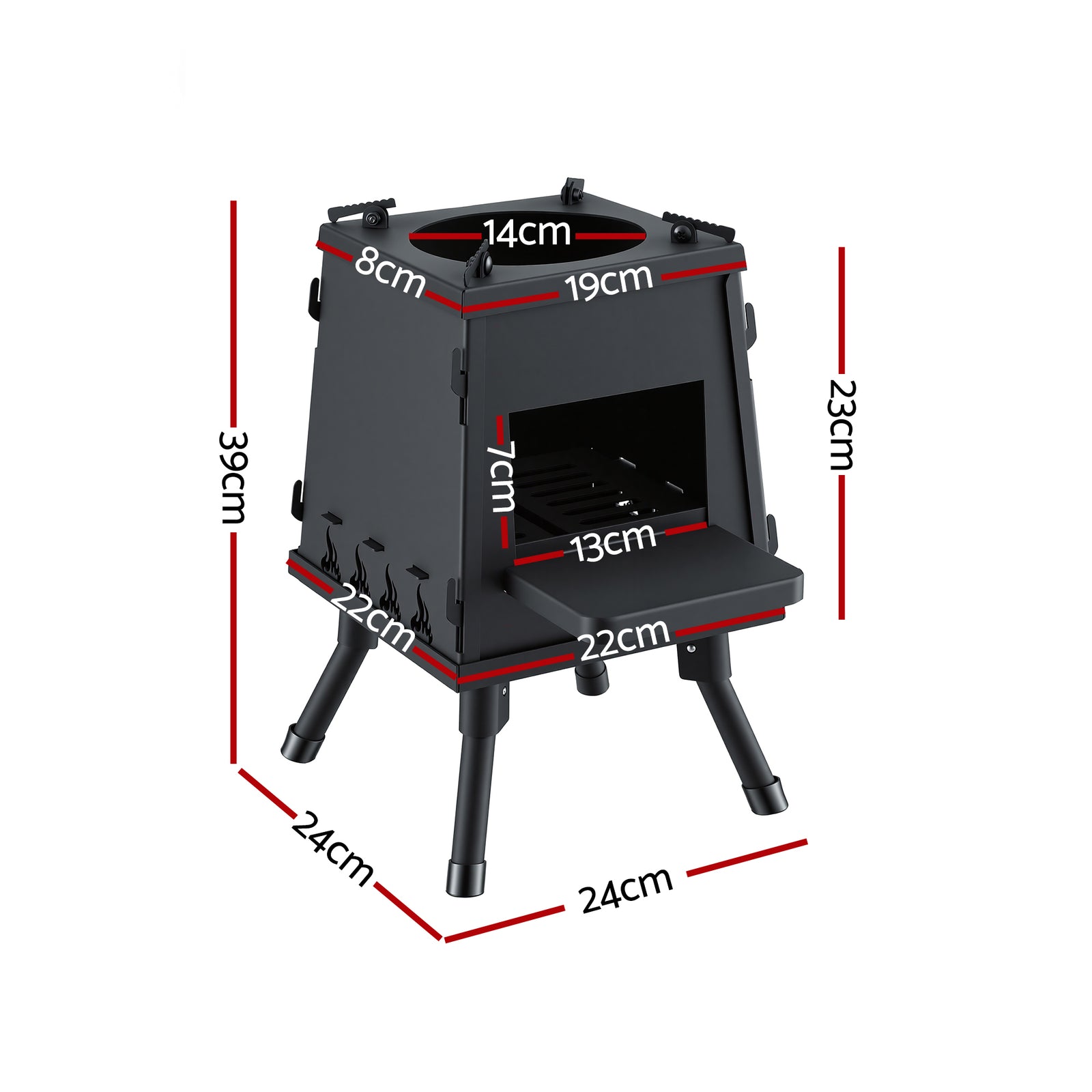 Fire Pit BBQ Portable Outdoor Fireplace Metal Camping Stove for Boiling Water, BBQ, Picnics