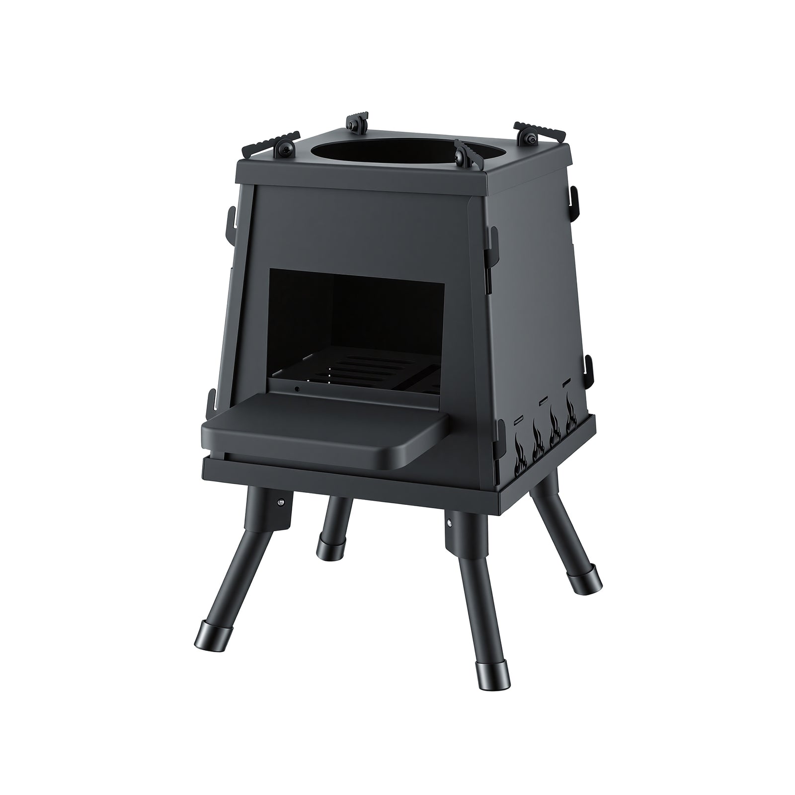 Fire Pit BBQ Portable Outdoor Fireplace Metal Camping Stove for Boiling Water, BBQ, Picnics