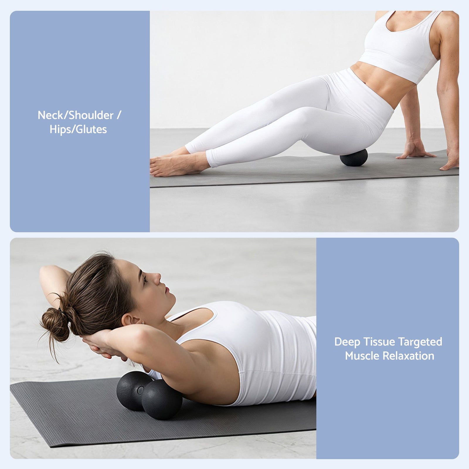 4 in 1 Foam Roller Set Muscle Recovery Massage Kit Black Portable