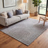 Oikiture Geometric Arch Jacquard Rug Floor Carpet 160X230cm Grey