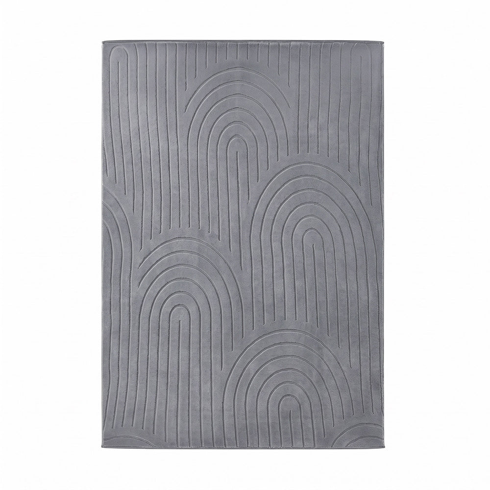 Oikiture Geometric Arch Jacquard Rug Floor Carpet 200X290cm Grey