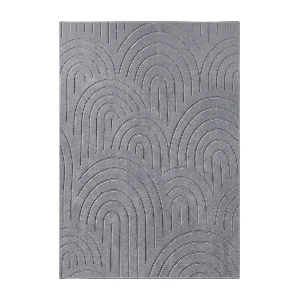 Oikiture Geometric Arch Jacquard Rug Floor Carpet 280X380cm Grey