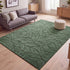 Oikiture Leaf Jacquard Rug Soft Décor Carpet 200X290cm Green