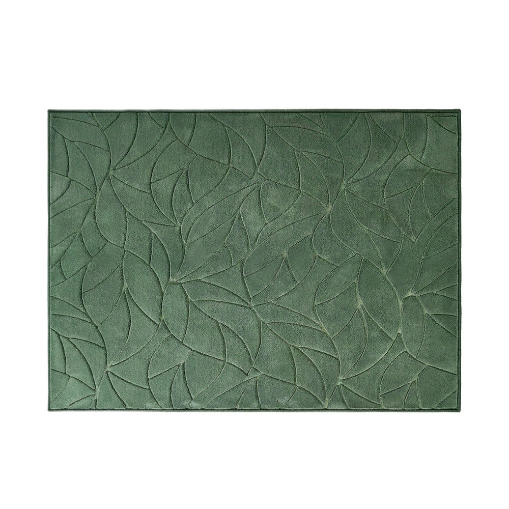 Oikiture Leaf Jacquard Rug Soft Décor Carpet 200X290cm Green