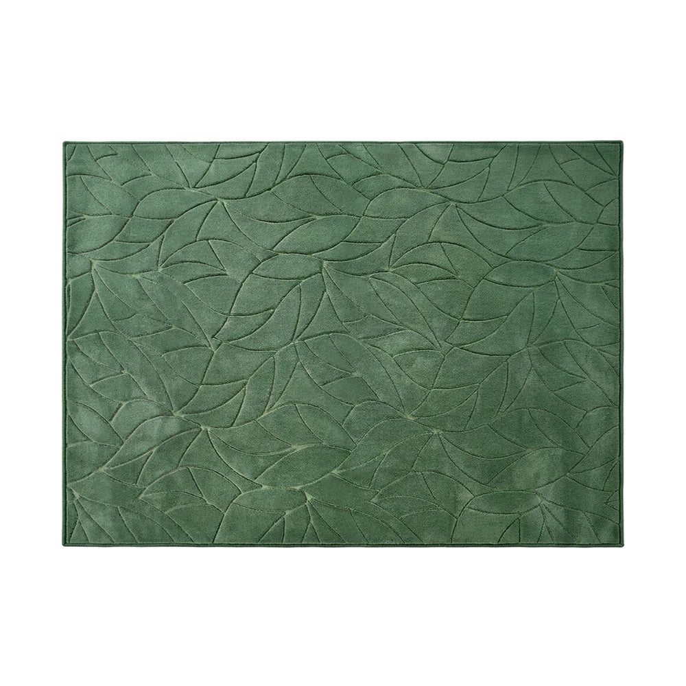 Oikiture Leaf Jacquard Rug Soft Décor Carpet 240X340cm Green