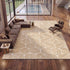Oikiture Embossed Leaf Rug Textured Floor Carpet 240X340cm Beige