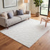Oikiture Jacquard Rug Geometric Texture Carpet 160X230cm Ivory Cream
