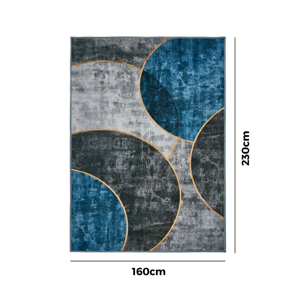 Oikiture Geometric Rug Washable Low Pile Carpet 160X230cm