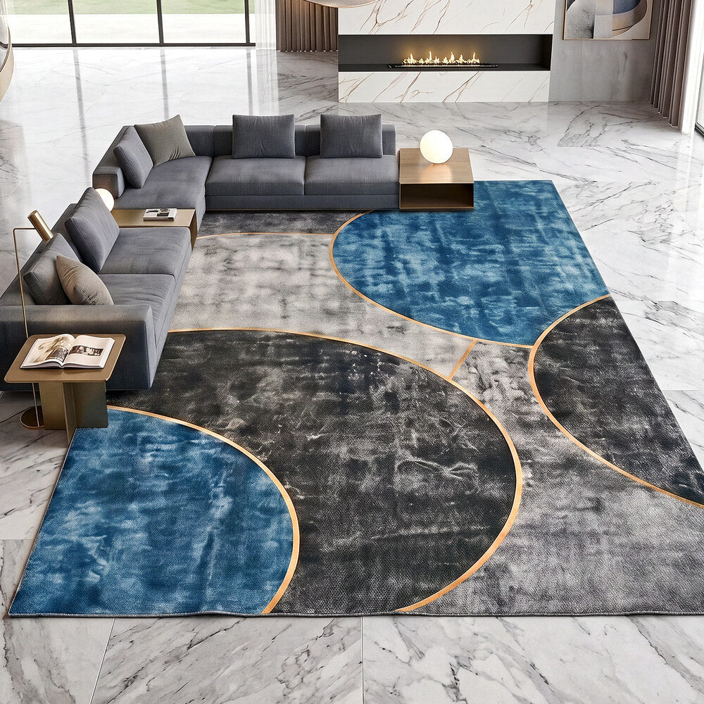 Oikiture Geometric Rug Washable Low Pile Carpet 240X340cm