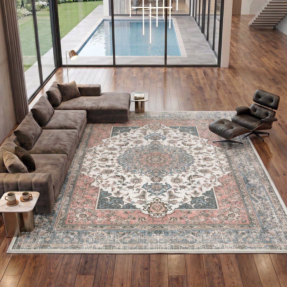 Oikiture Vintage Persian Rug Washable Soft Carpet 280X380cm