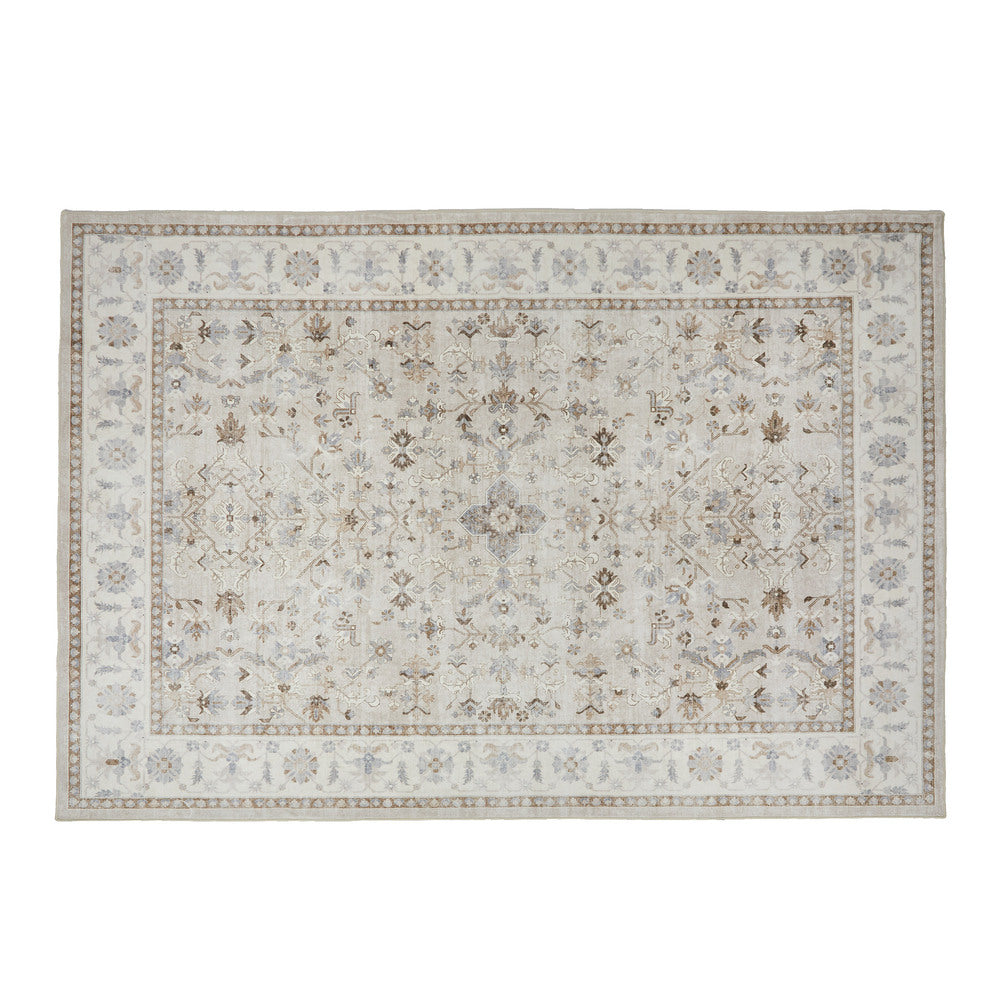 Oikiture Vintage Oriental Floral Rug Washable Carpet 200X290cm