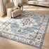 Oikiture Blue Persian Rug Washable Non Slip Carpet 160X230cm
