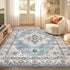 Blue Persian Rug Washable Non Slip Carpet 200X290cm